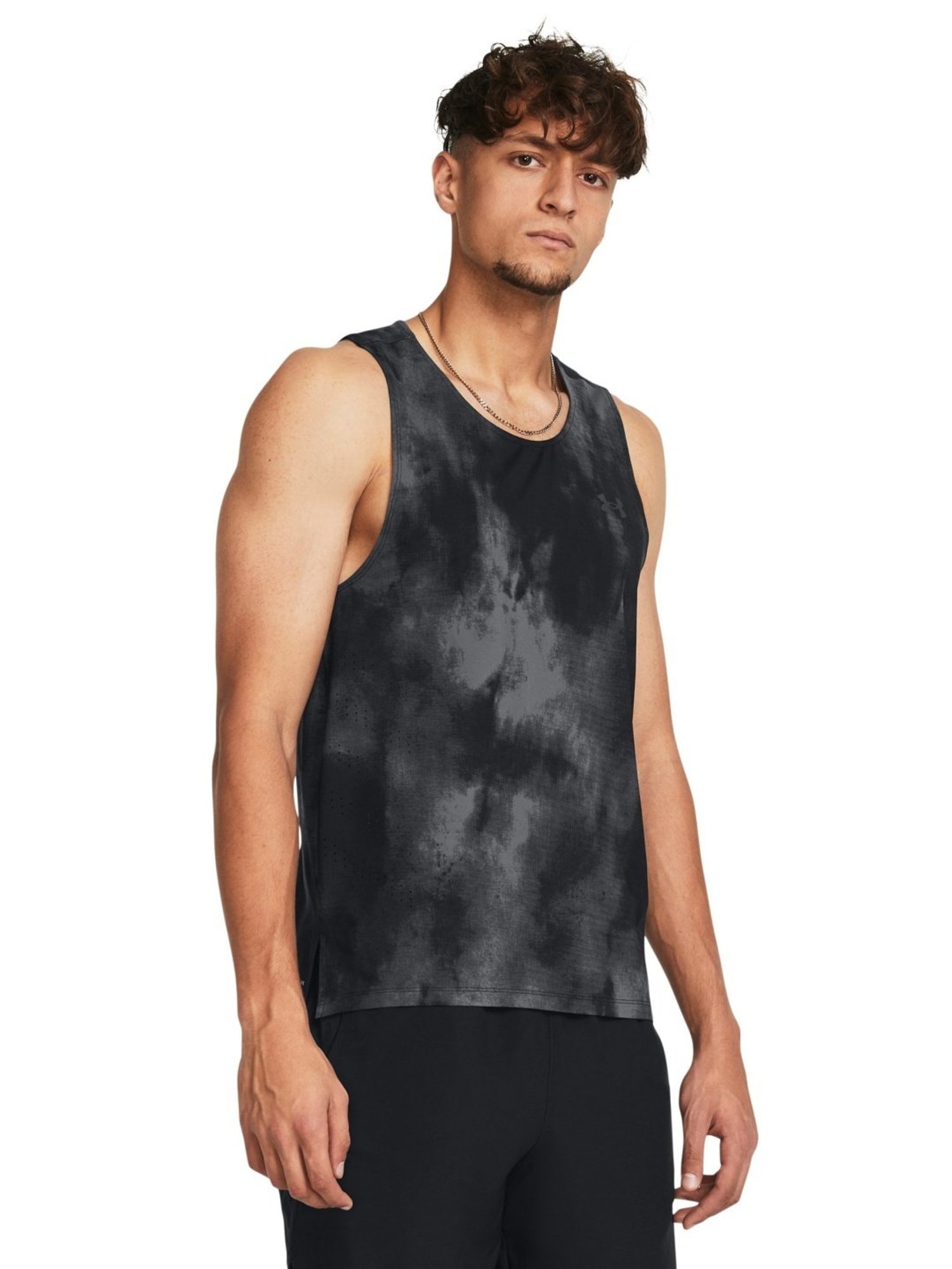 Under Armour Black Slim Fit Printed Tank Tee