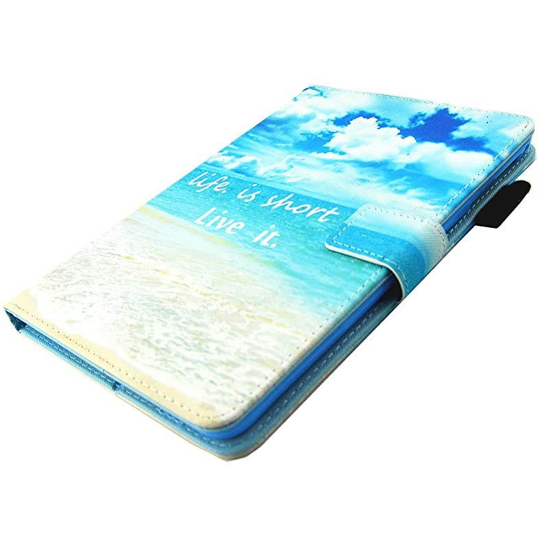 iPad Mini Case, iPad Mini 2/3 Case, iPad Mini 4 Case, iPad Mini 5 Case,  Multi-Angle Viewing Folio Smart Leather Cover with Auto Sleep/Wake for 7.9" Apple iPad Mini 1/2/3/4/5, Beach