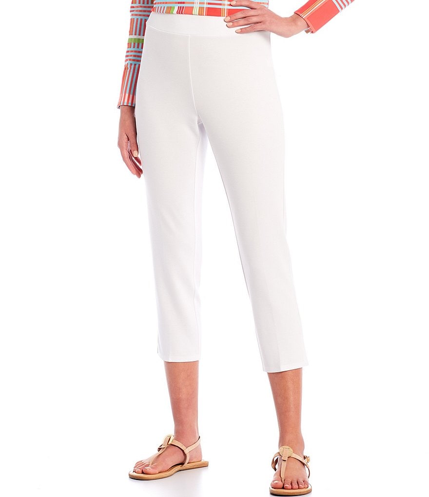 Jude Connally Lucia Ponte Knit Elastic Waistband Pull-On Ankle Pants