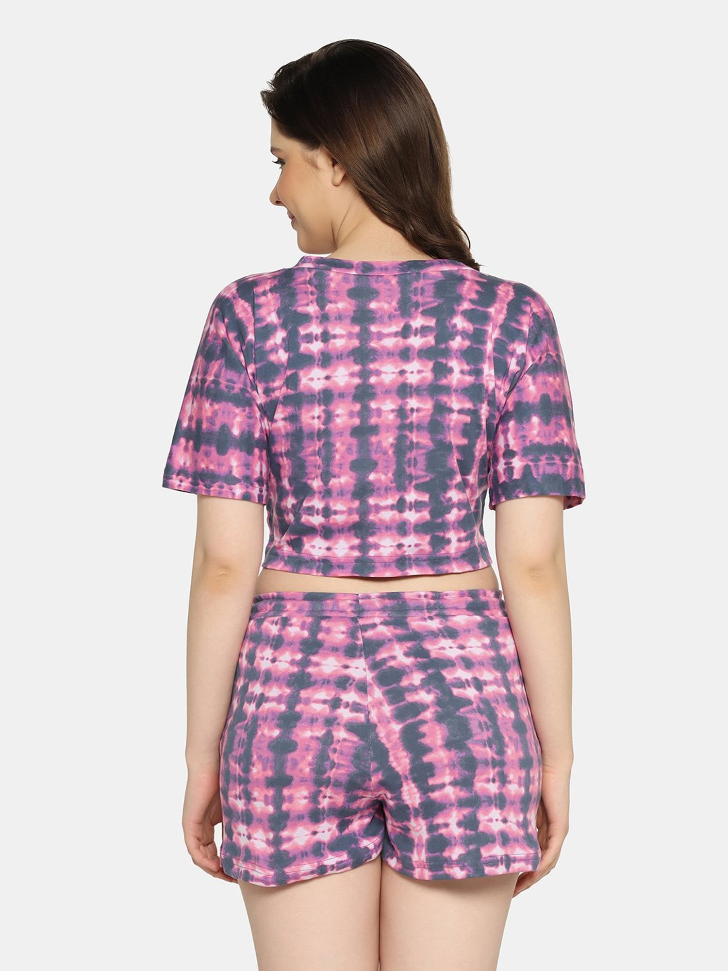 Da Intimo Multicolor Printed T-Shirt With Shorts