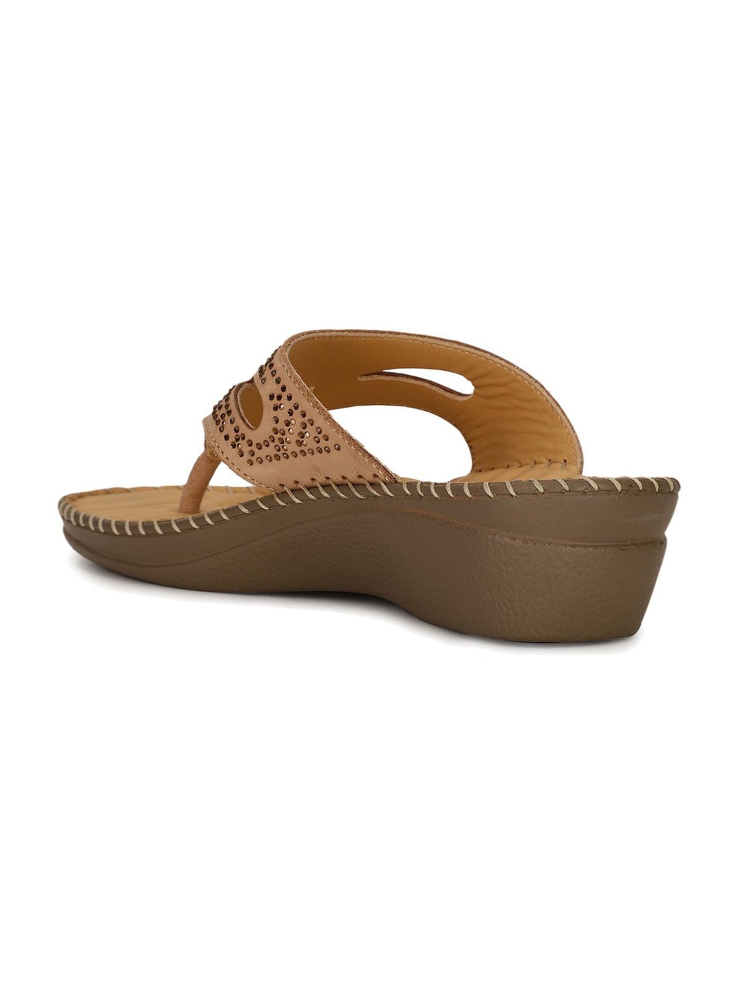 Scholl by Bata Women's Beige Thong Wedges