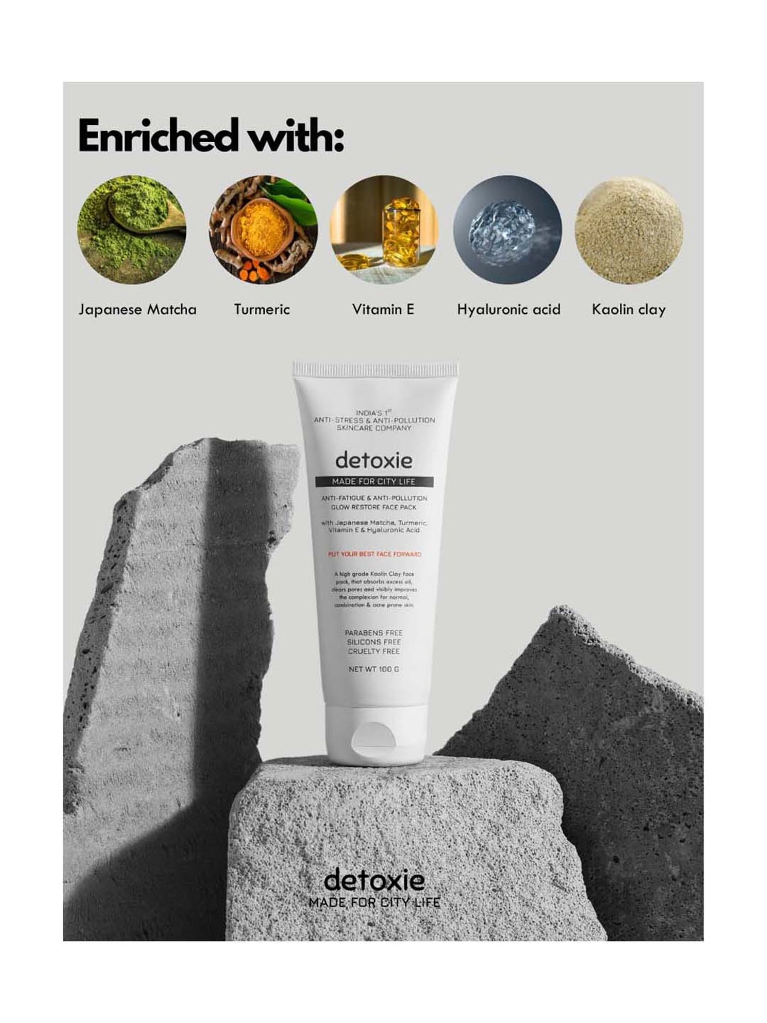 Detoxie Anti-Fatigue & Anti-Pollution Glow Restore Face Pack - 100 gm