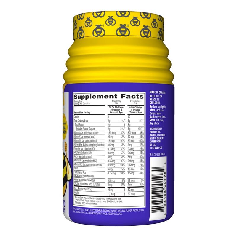 Zarbee's Naturals Children's Complete Multivitamin + Immune Gummies - Natural Mixed Berry - 70ct
