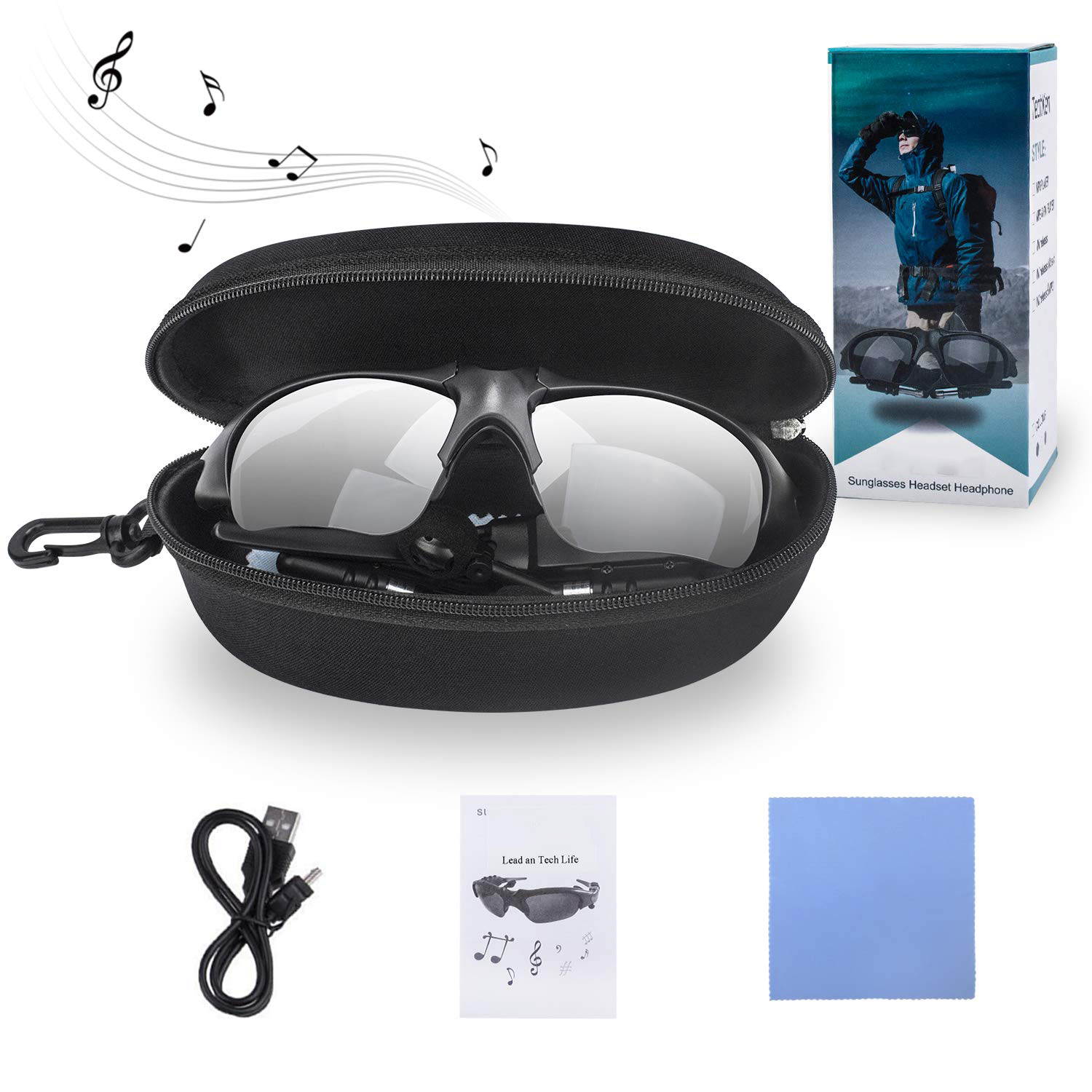 Werleo Sunglasses Headset Headphone Bluetooth Wireless Music Sunglasses Headsets Compatible iPhone Samsung LG and Smart Phones PC Tablets