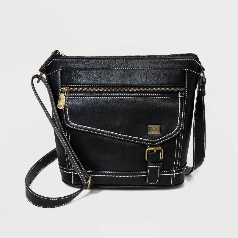 Bolo  Zip Closure Crossbody Bag - Black