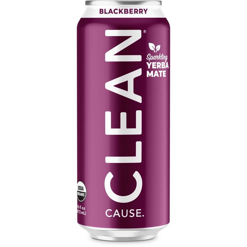 Clean Cause Sparkling Yerba Mate Blackberry - 16 fl oz Can