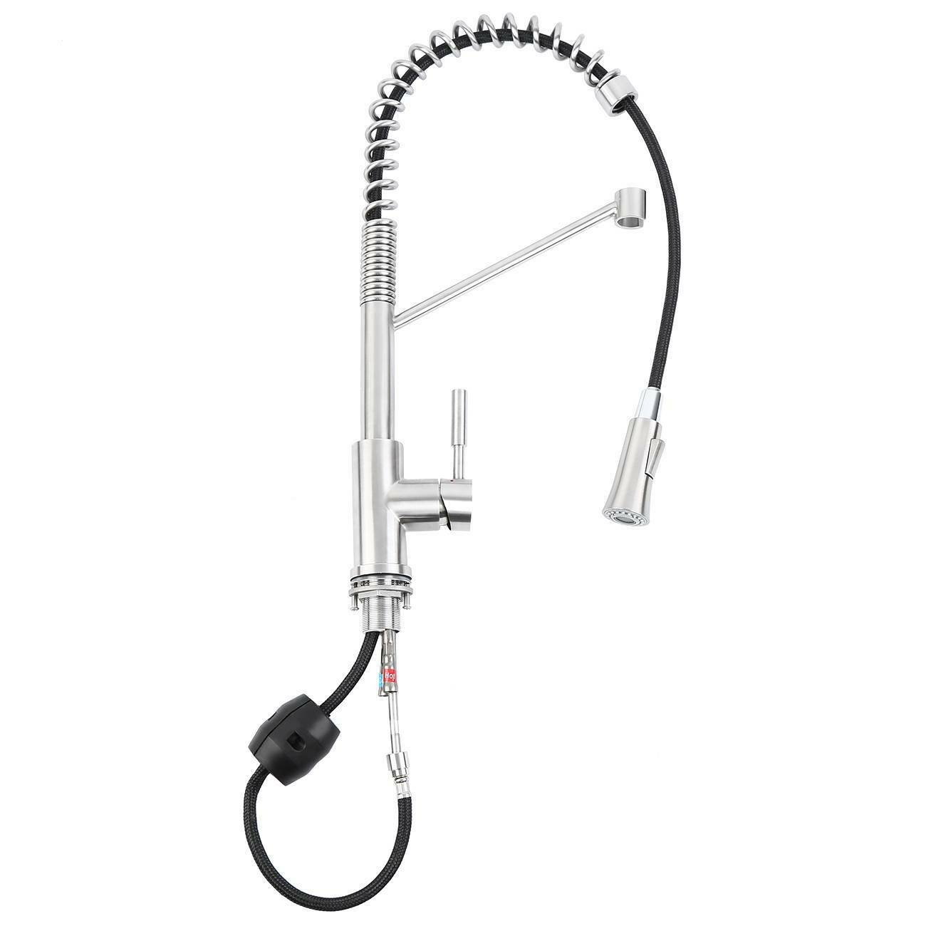 Kitchen Faucet Swivel Spout Pull Down Sprayer Deck Mount Sink Mixer Tap 1 Handle