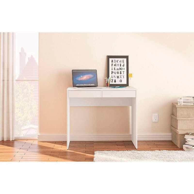 Crimson 2 Drawer Compact Student Desk White - Chique
