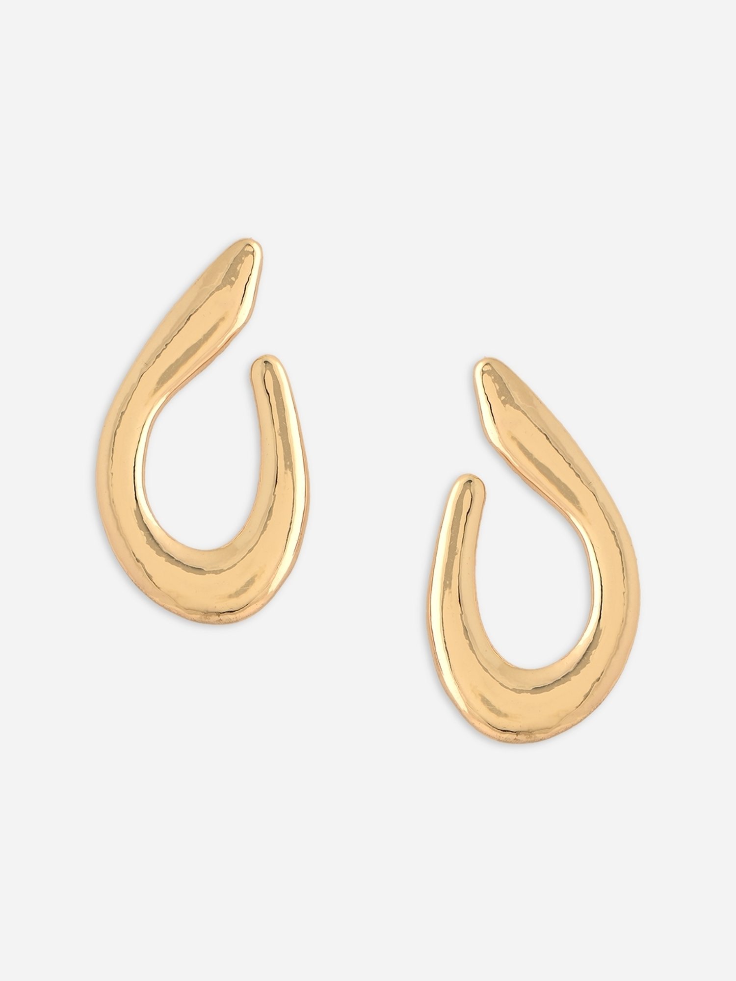 ToniQ Molten Gold Plated Hoop Earrings for Women