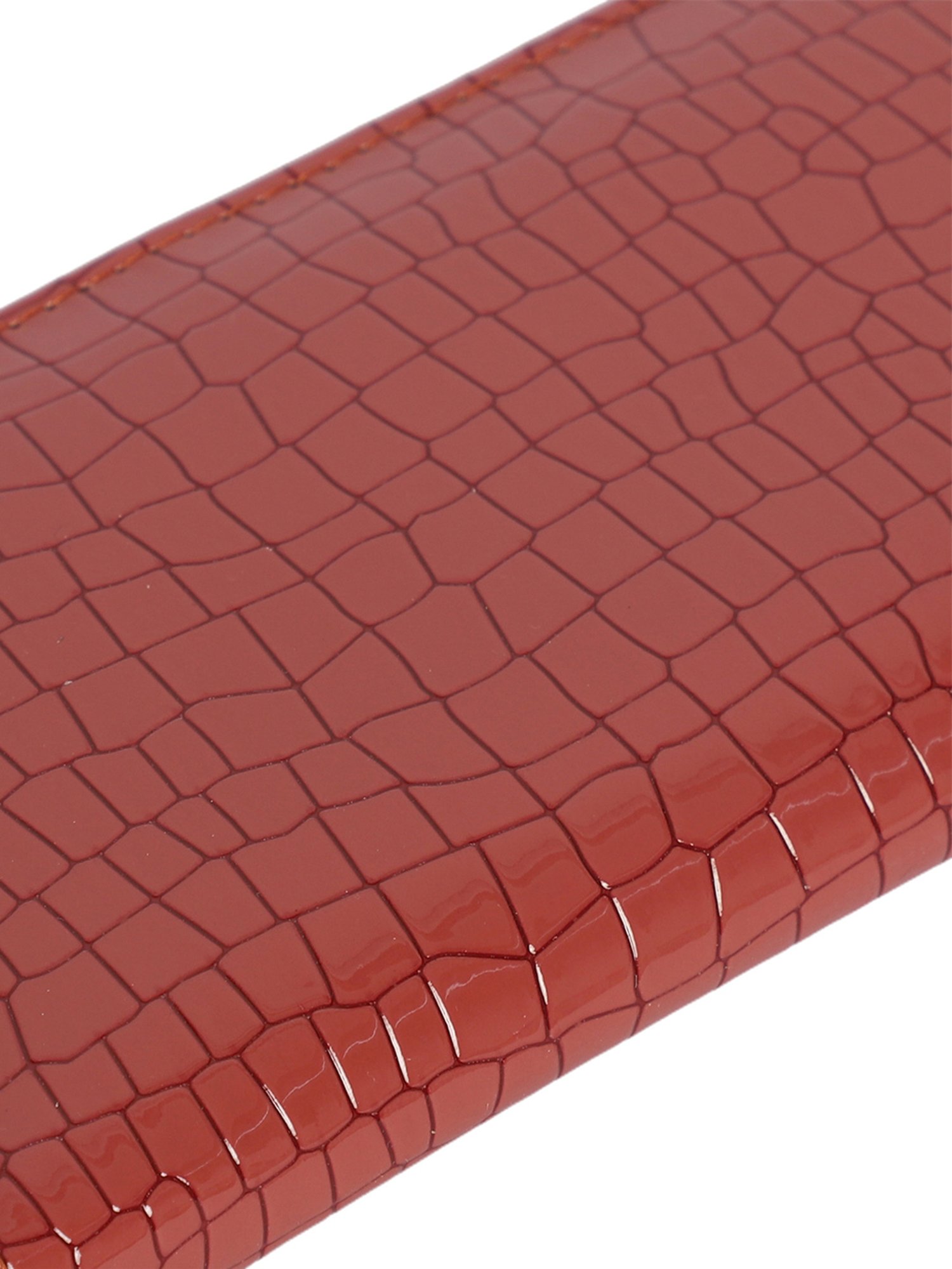 Bagsy Malone Red Textured Zip Around Wallet for Women