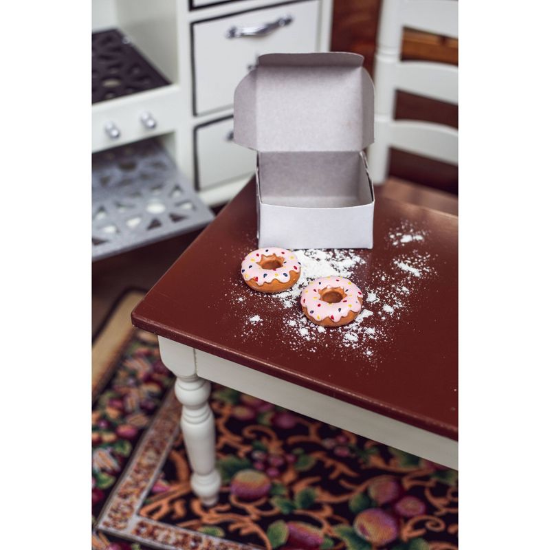 The Queen's Treasures 18"  Doll Food Accessories, 4 Pc Strawberry and Chocolate Doughnuts Plus 2 Bakery Box