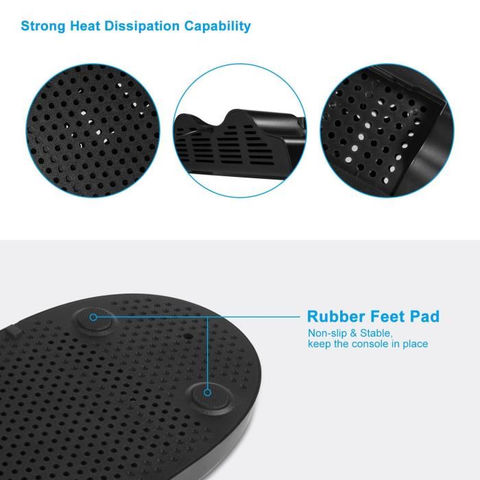 HaiBlue 5 in 1 Vertical Stand for Xbox One X Cooling Fan with Controller Charger Charging Station Game Discs Storage and 3 USB Ports