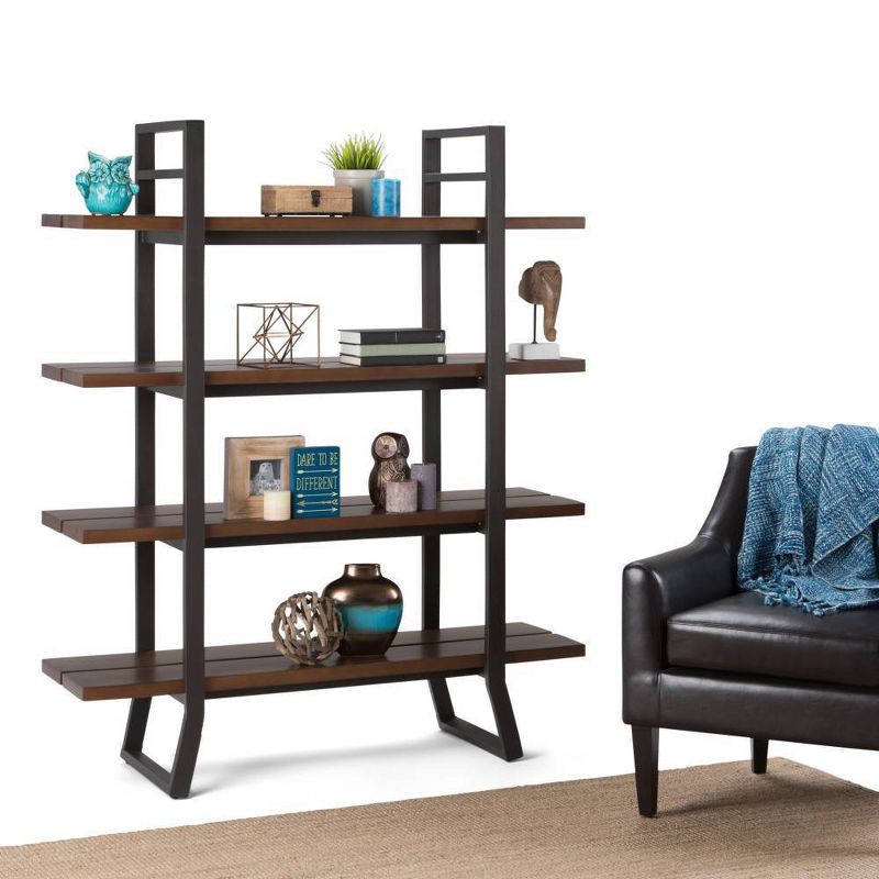 66"x54" Tyson Solid Wood Bookshelf Walnut - WyndenHall