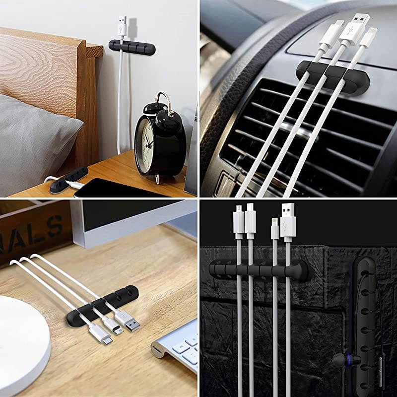 Cable Holder Clips 3Pack Cable Management Cord Organizer Clips Silicone Self Adhesive for Desktop USB Charging Cable Power Cord Mouse Cable Wire PC Office Home