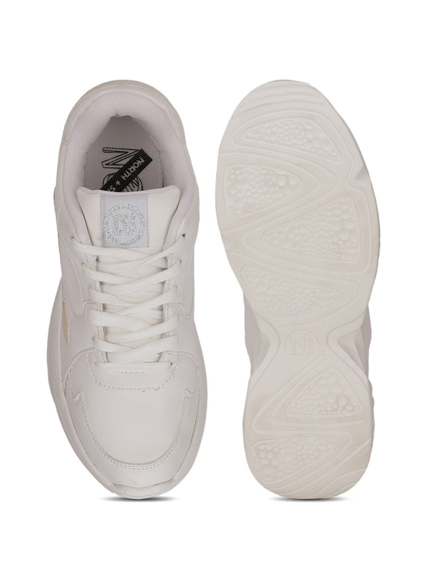 North Star by Bata Women's Off White Running Shoes