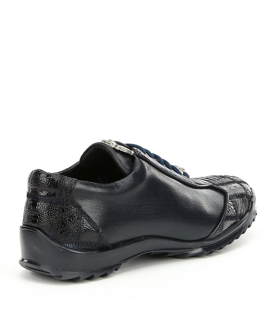 Belvedere Men's Paulo Sheer Ostrich Calfskin Leather Sneakers