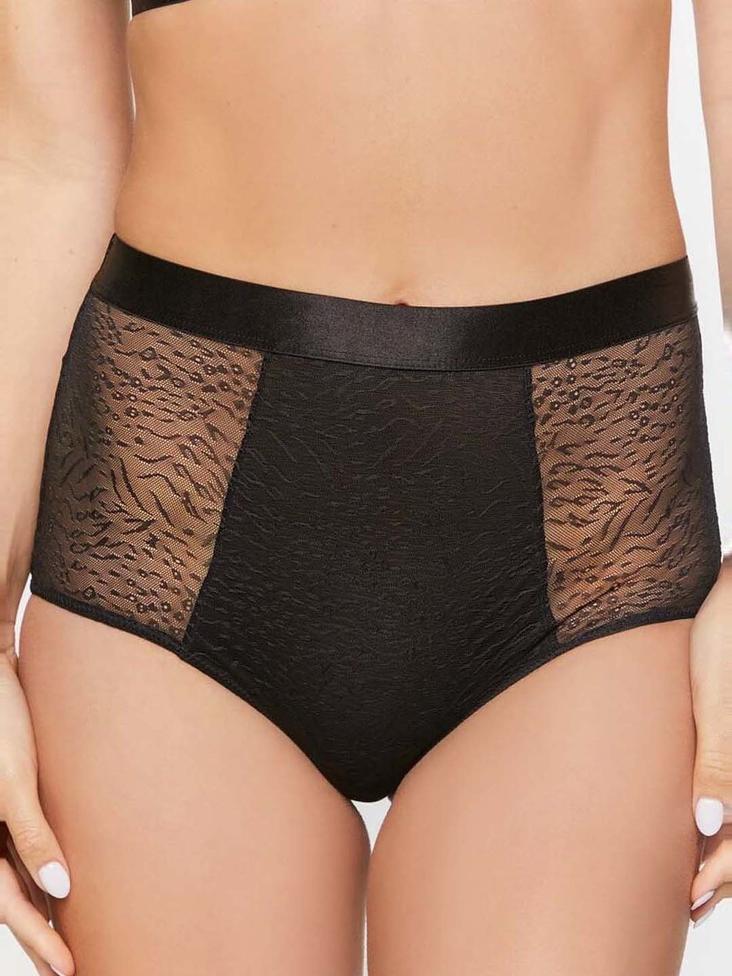 Forever 21 Black Lace Work Hipster Panty