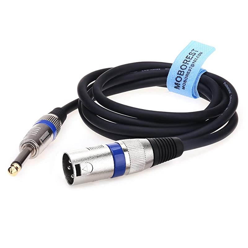 XLR Microphone Cable  XLR Male to 1/4"(6.35mm) Mono Plug Interconnect Cable, Powered Speakers, Stage, DJ, Studio Sound Consoles(5Feet)