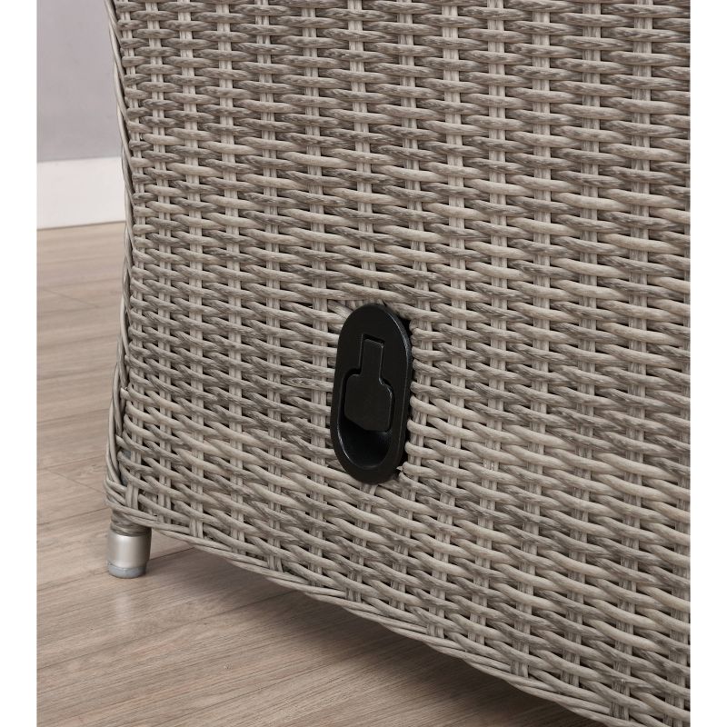 Monaco 3pc Set with 2 Seat Reclining Bench & 2 Ottomans - Gray - Alaterre Furniture