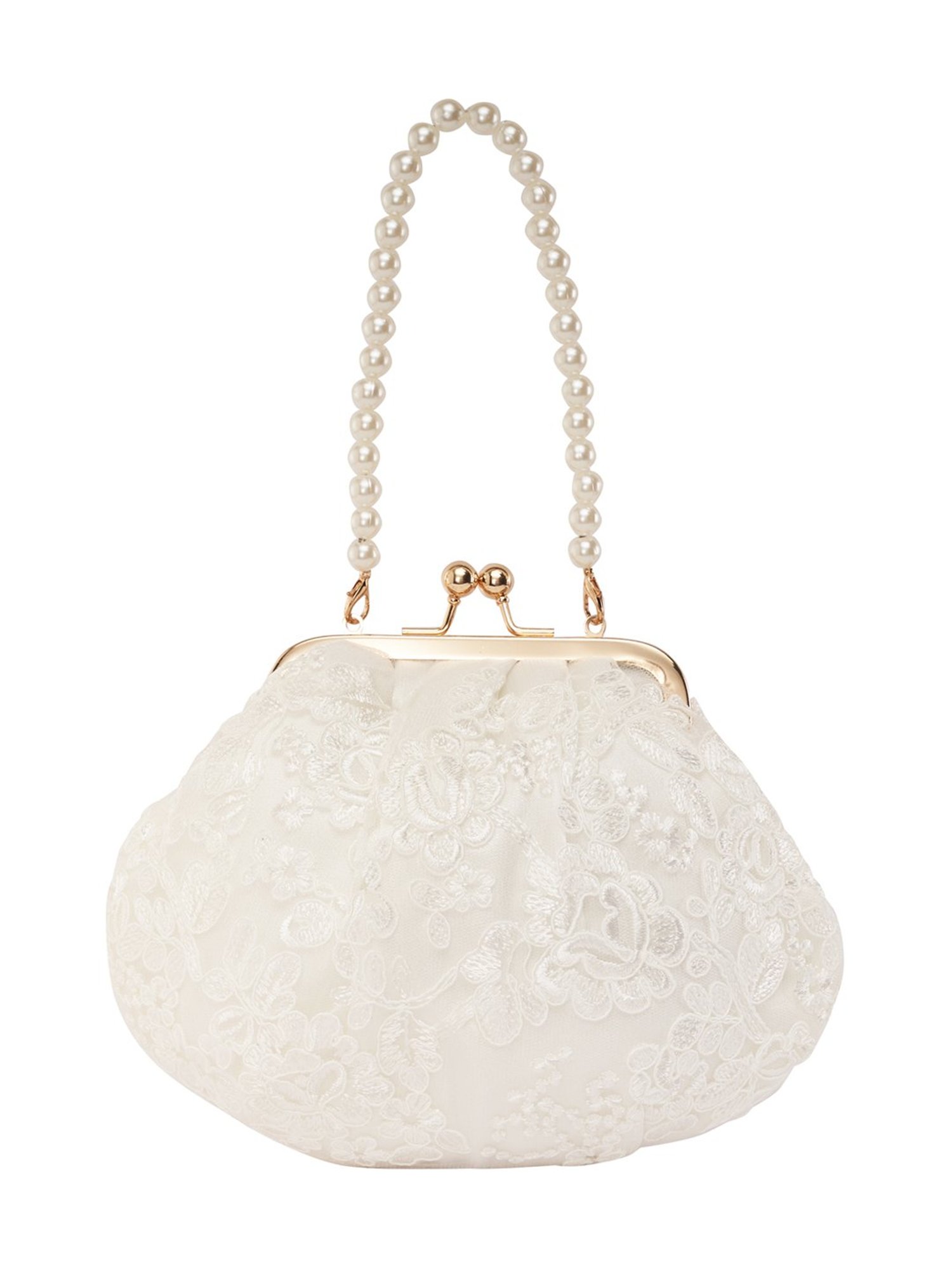 Lino Perros White Textured Medium Clutch