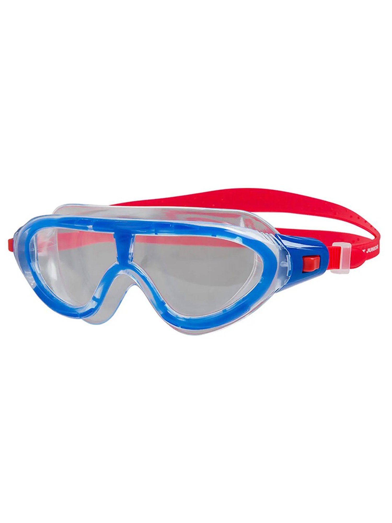 Speedo Unisex Junior Rift Clear-Lens Goggles (Lava Red & Blue)