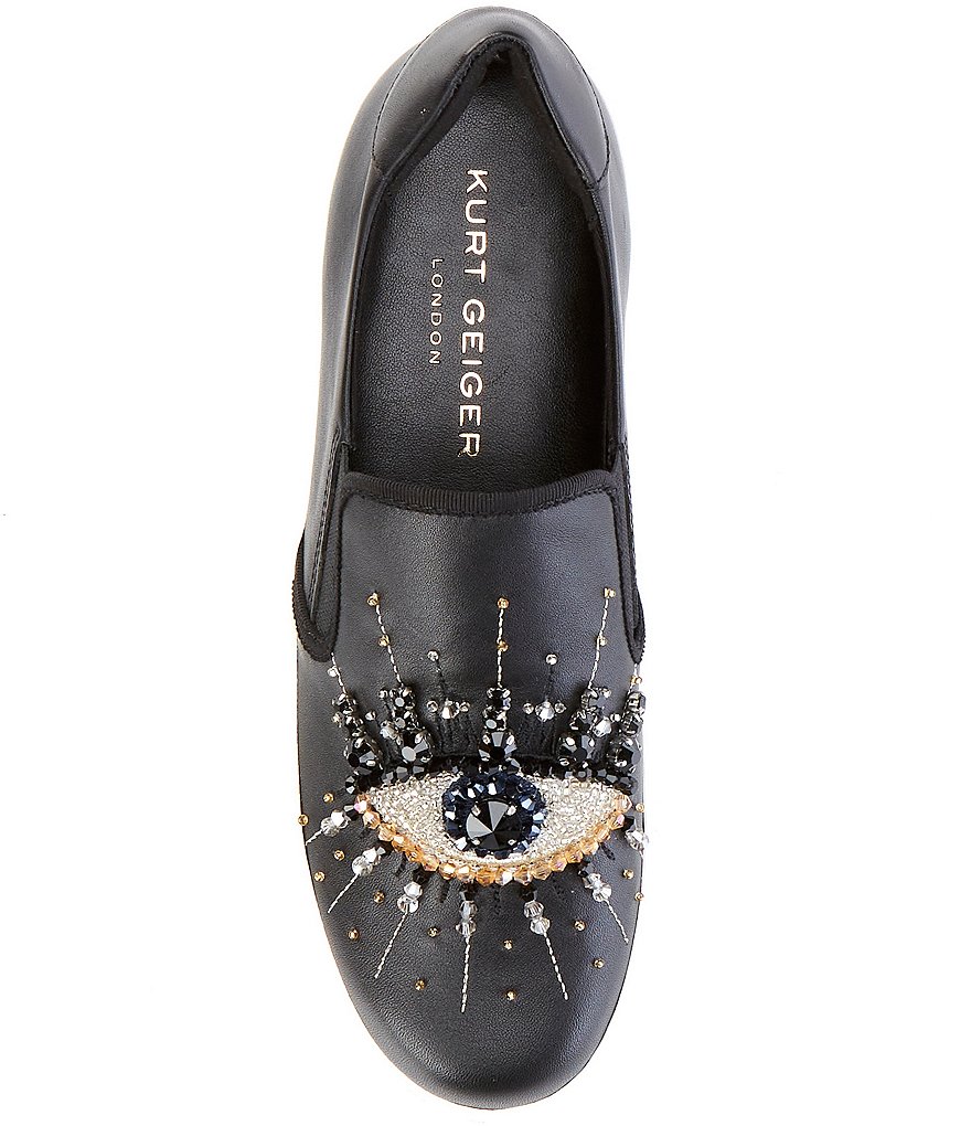 Kurt Geiger London Leah Embellished Eye Leather Sneakers