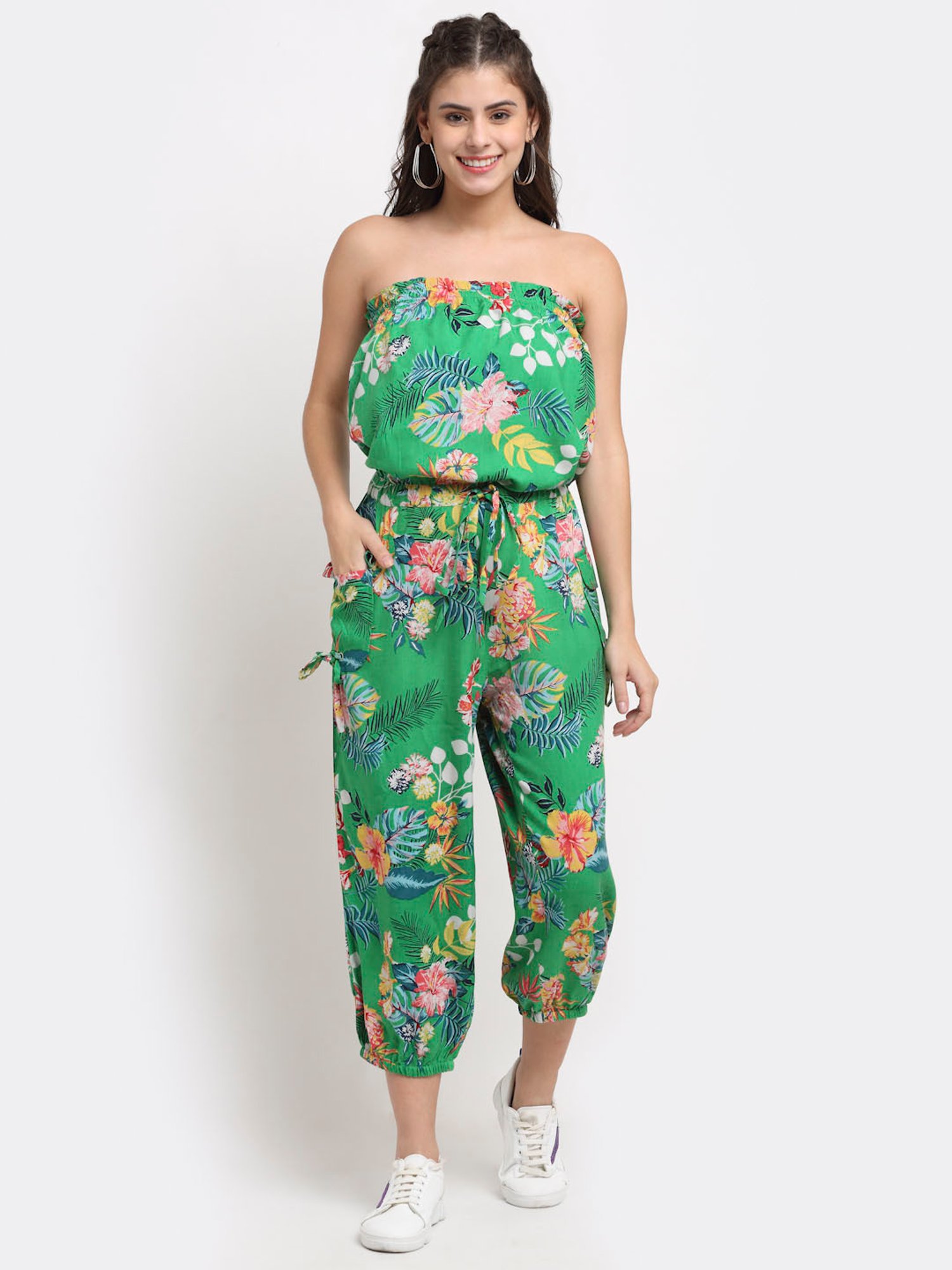 NEUDIS Green Printed Tube Jumpsuit