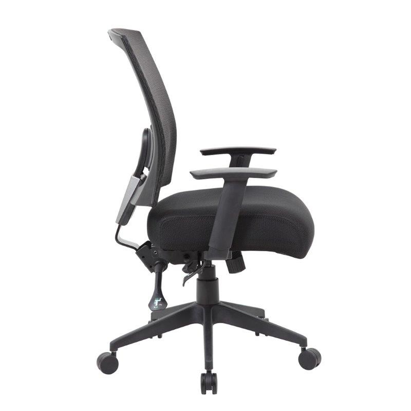 Boss B6716-SS-BK Mesh Back 3 paddle Task Chair with Seat Slider, 25" x 26" x 38", Mesh - Black