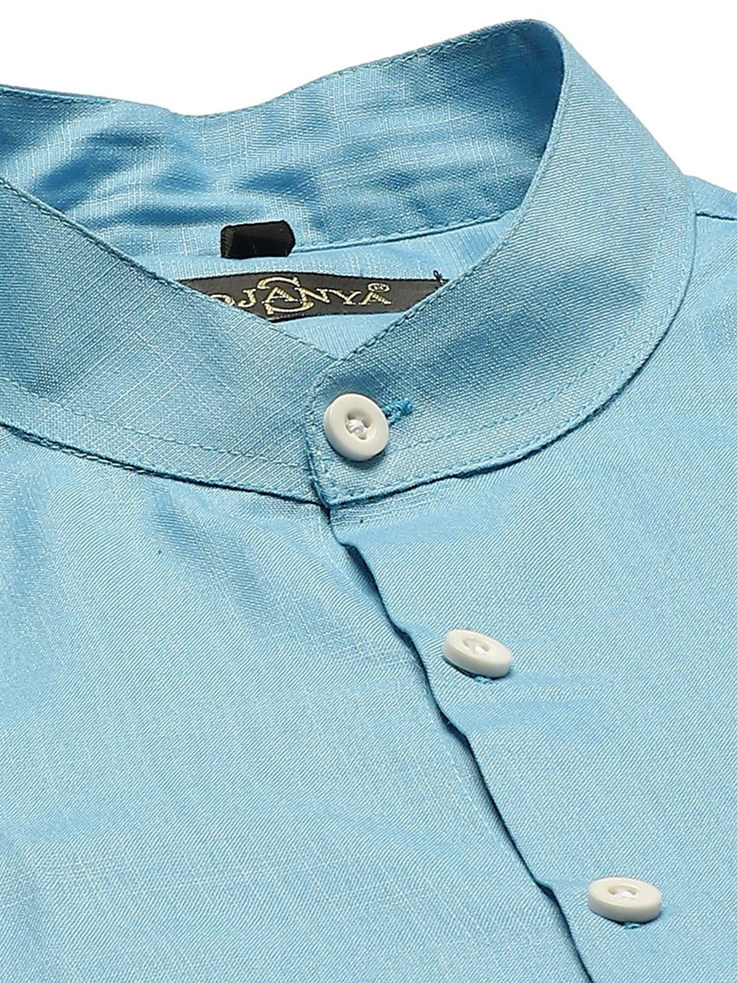 Sojanya Blue Cotton Regular Fit Shirt