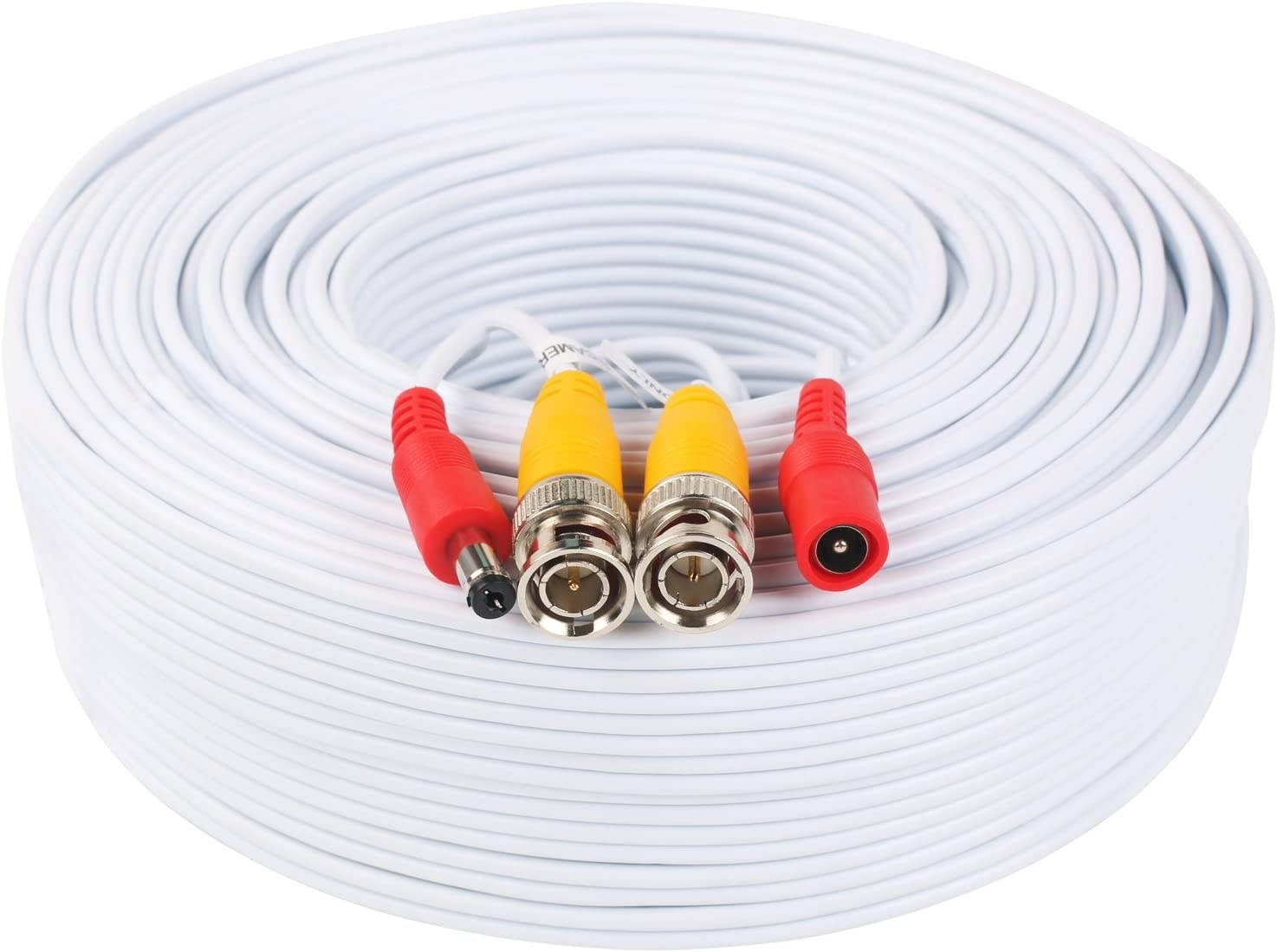 Postta BNC Video Power Cable (2 Pack 150 Feet) Pre-Made All-in-One Video Security Camera Cable Wire with Four Connectors for CCTV DVR Surveillance System