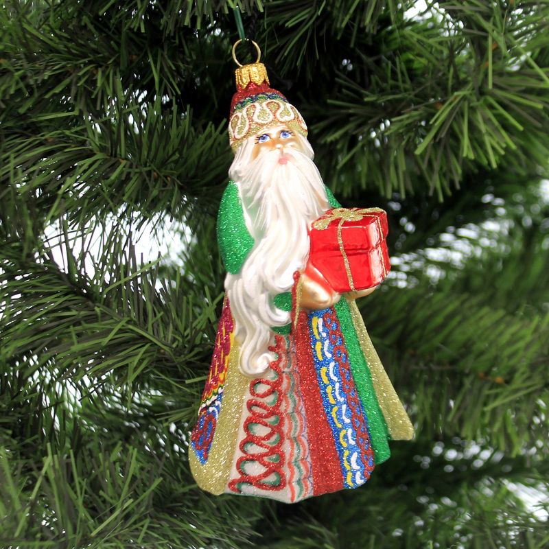 Joy To The World 5.0" Ribbon Cany Santa Ornament Gliterazzi Sweets  -  Tree Ornaments