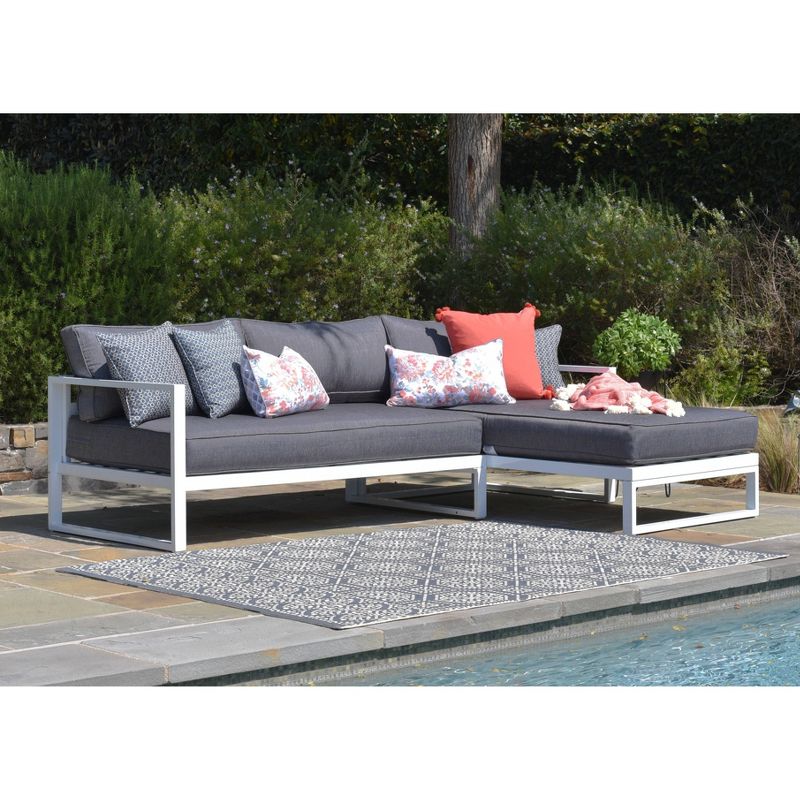 Paloma Outdoor Sectional - White - Adore Decor