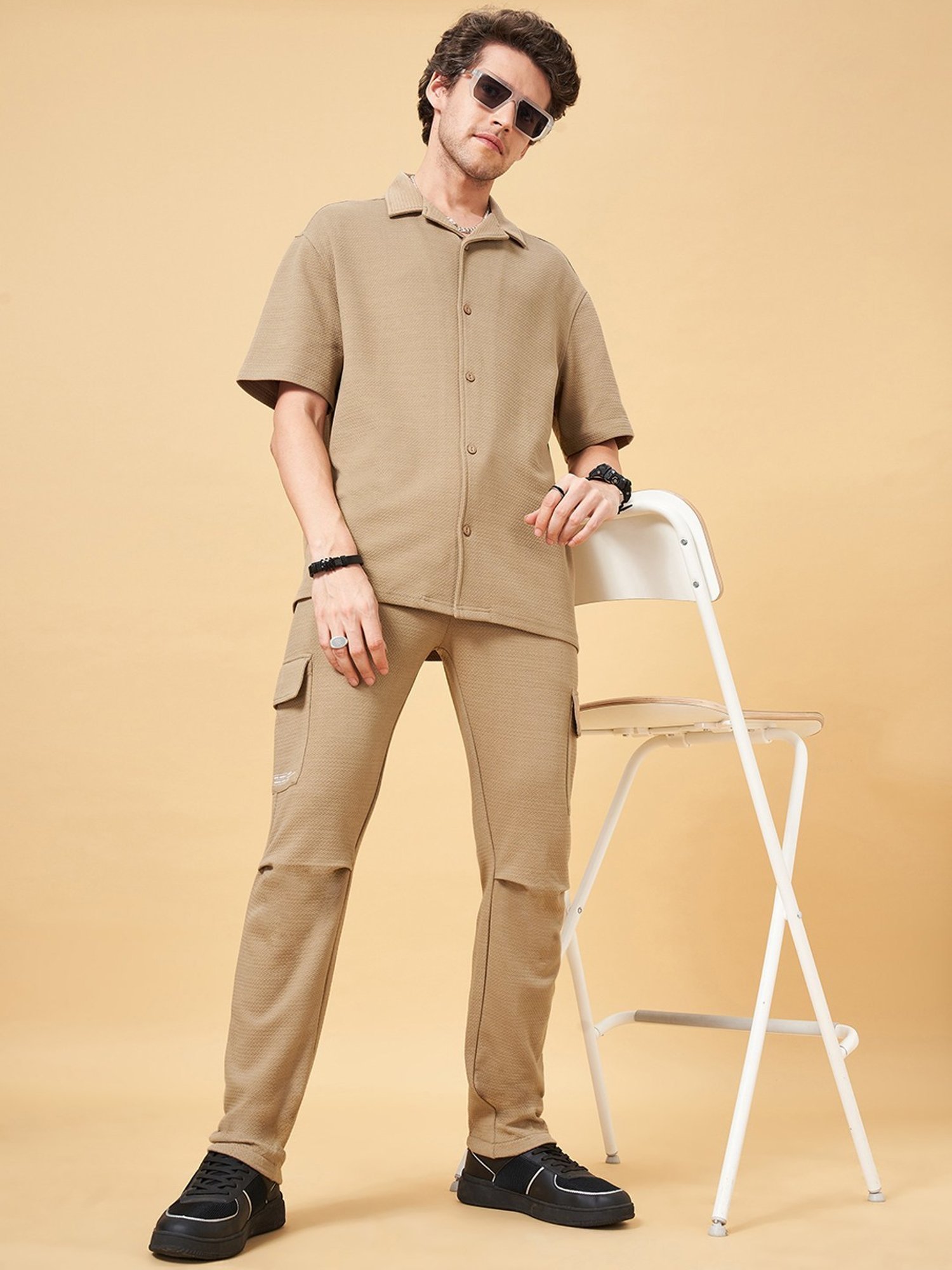 Street 808 by Pantaloons Golden Brown Regular Fit Joggers