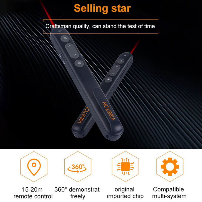 VIBOTON PP-936 2.4G Multimedia Remote Control Wireless for Powerpoint Presentation Presenter Laser Pointer PPT Flip Pen