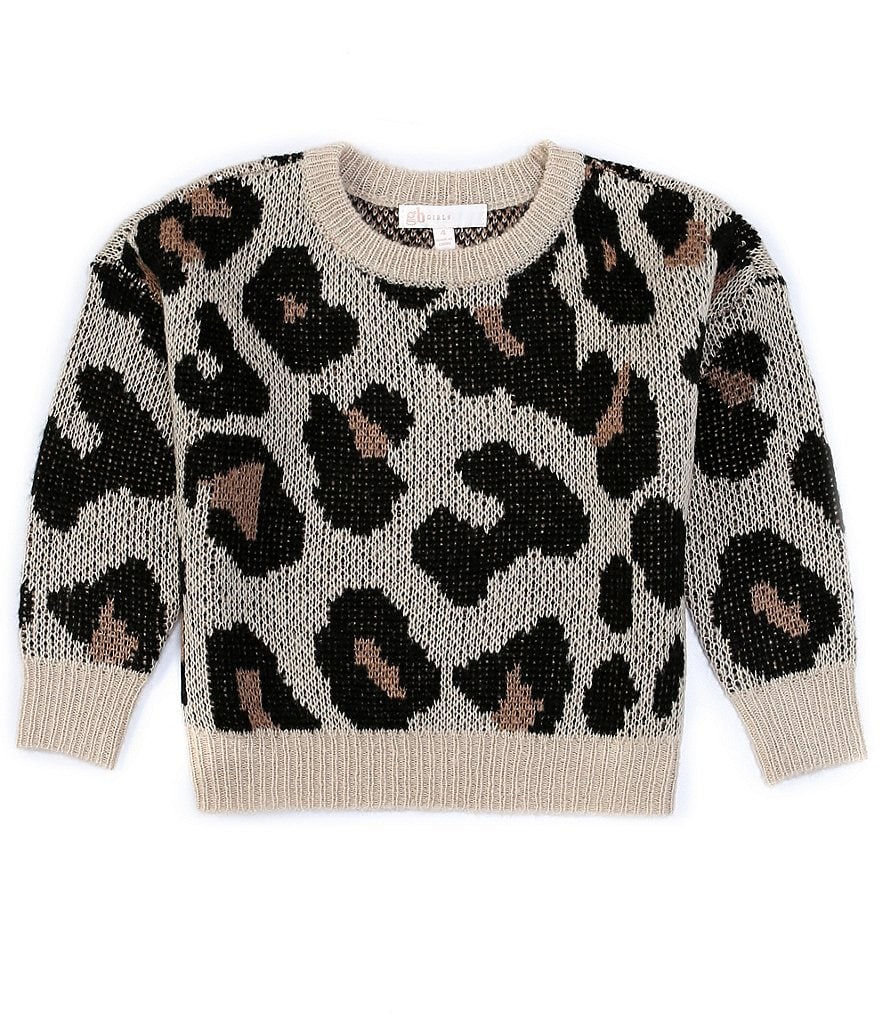 GB Girls Little Girls 2T-6X Leopard Sweater
