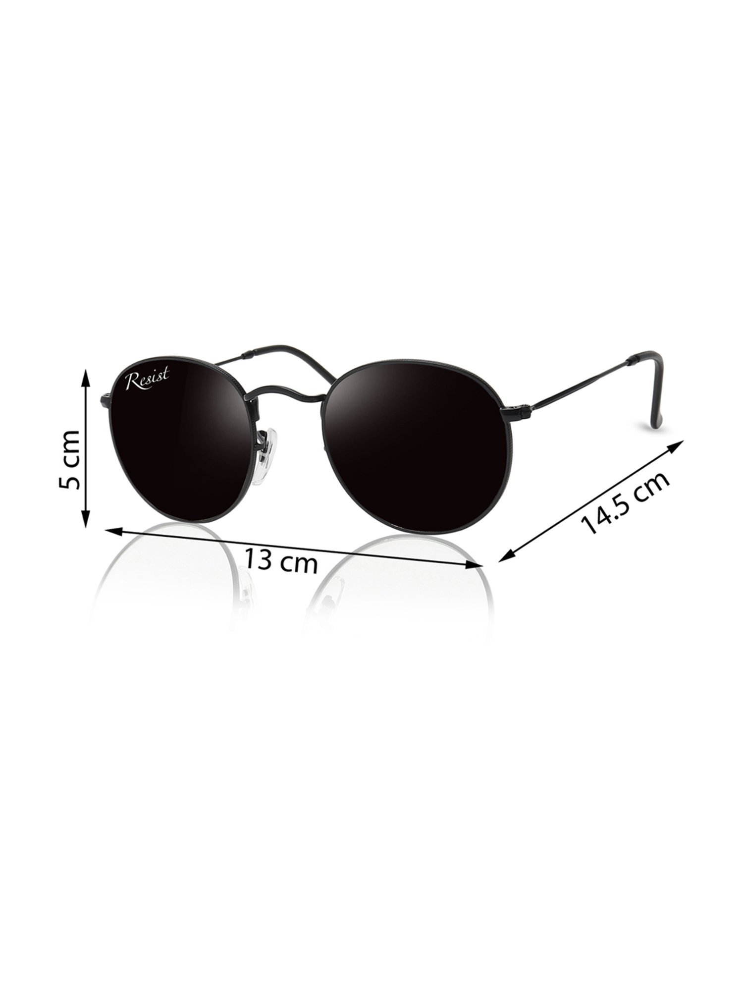 Resist Eyewear Black Round UV Protection Unisex Sunglasses