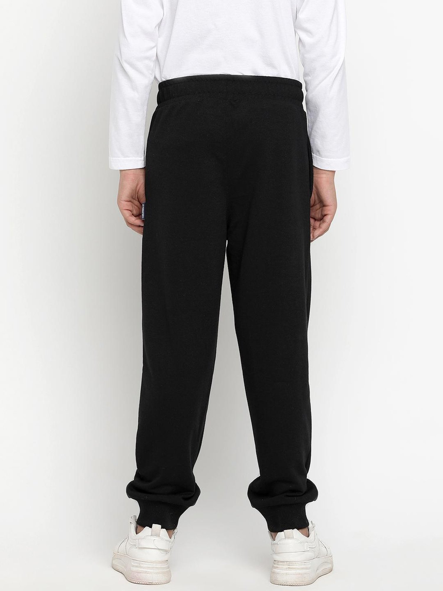 Lil Tomatoes Boys Black Solid Trackpants