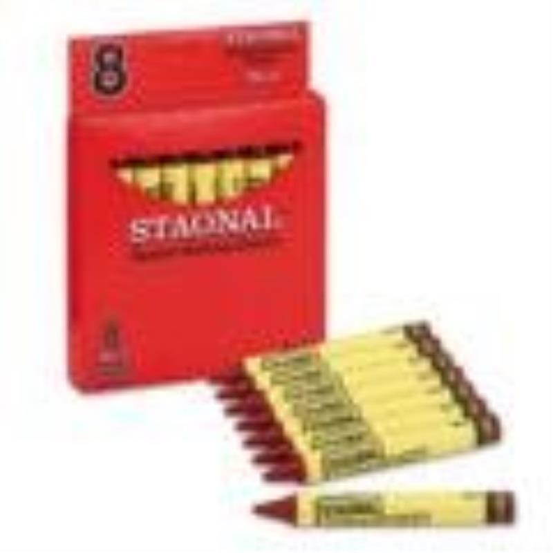 crayola 5200023038 staonal marking crayons, red, 8/box