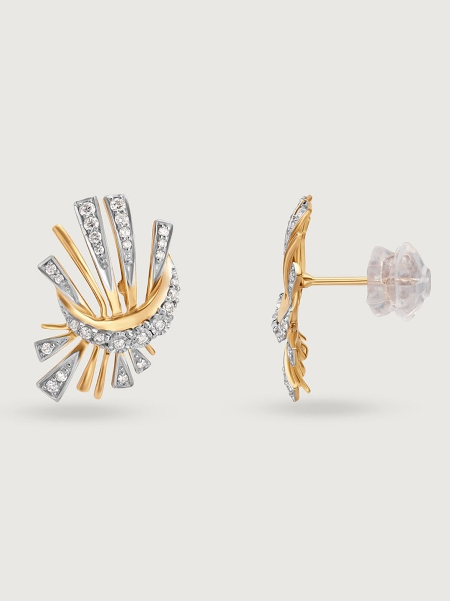 Mia by Tanishq Moonlit Whispers 14k Gold & Diamond Stud Earrings