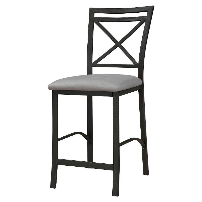 Crossback Counter Height Barstool Black Gray - Dorel Living