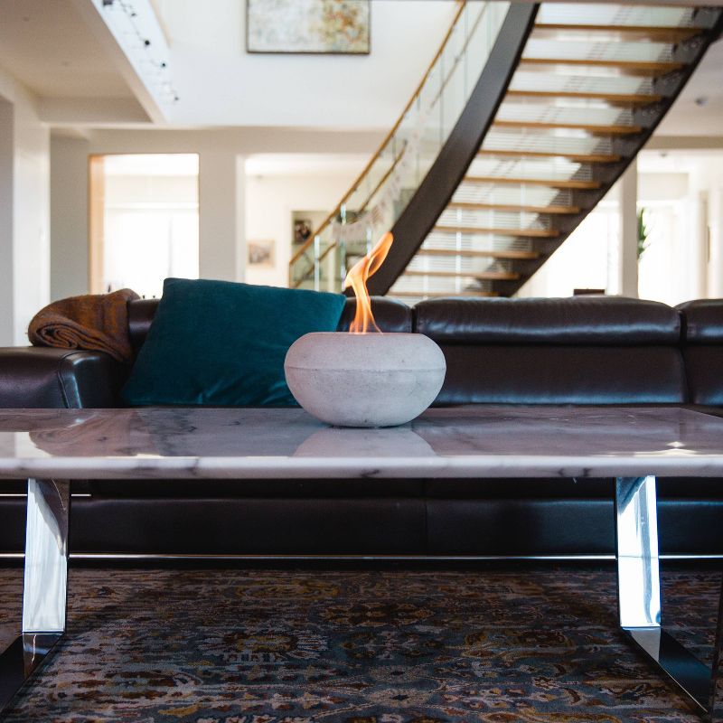 Stone Outdoor Table Top Fire Bowl - Gray - Terra Flame