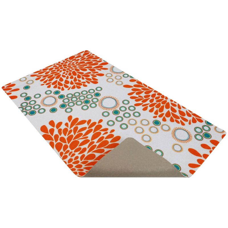 Drymate Dog and Cat Feeding Placemat - Blossoms Orange & White