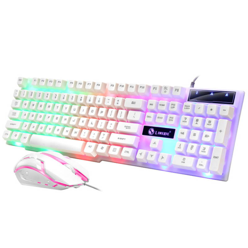 ESports Keyboard & Key Mouse Set Gaming USB Rainbow LED Backlight USB Adapter