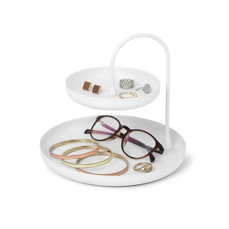 Curved Shower Caddy with Soap Tray Light Silver 24.15" - Elegant Home Fashions