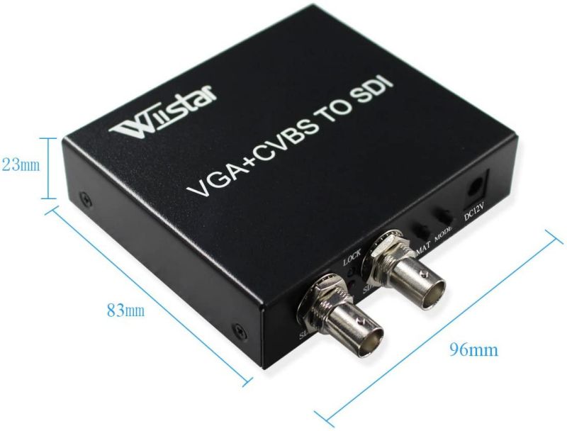 VGA+CVBS to SDI Converter Support 2 SDI outputsfor PC Laptops Projectors HDTV Computers