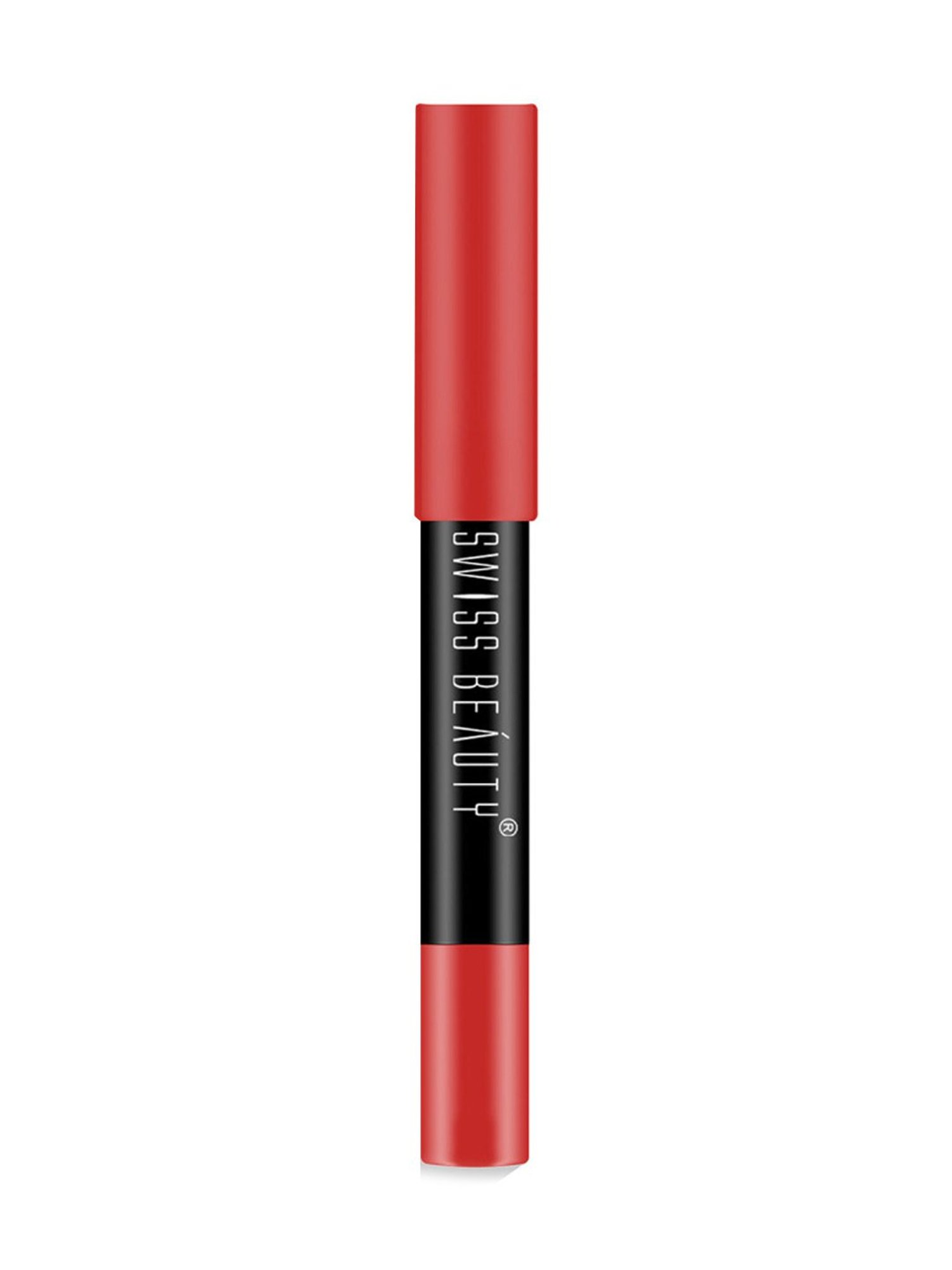SWISS BEAUTY Non Transfer Matte Crayon Lipstick Red letter - 3.5 gm