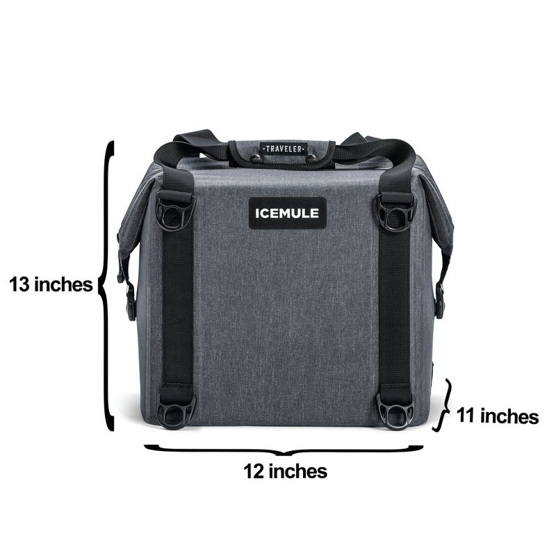 IceMule 1603-SG Traveler Large Foldable Portable Soft Sided Zipper Top 25 Liter 20 Can Lightweight Insulated Waterproof Leak Proof Backpack Cooler Bag