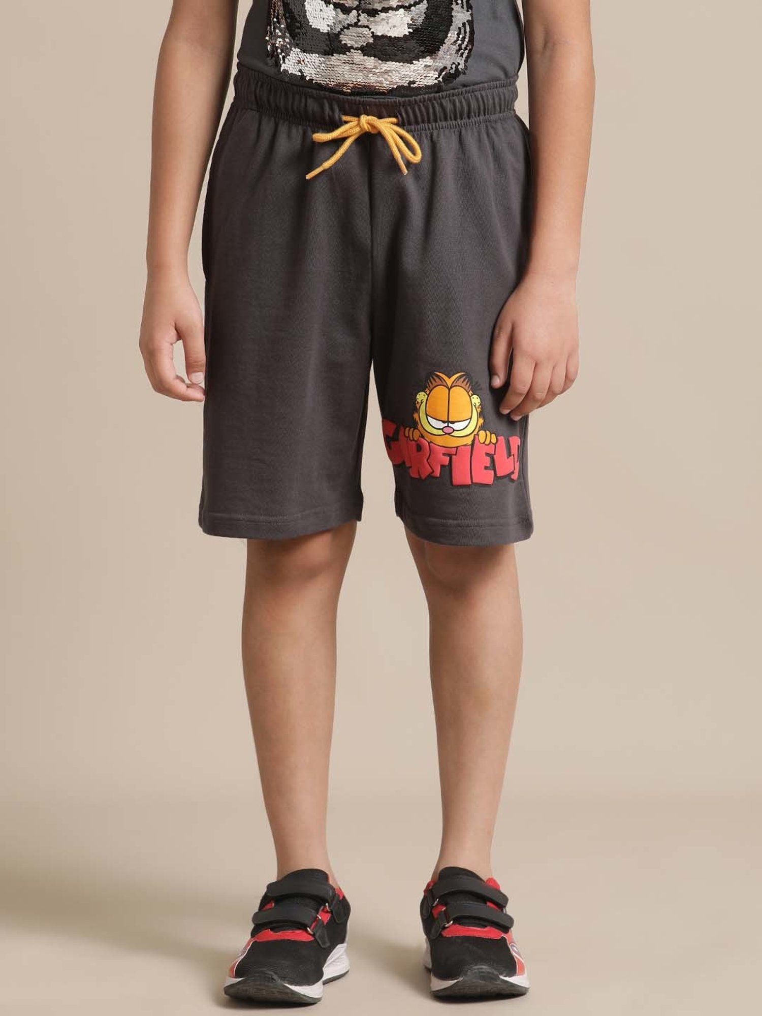 Kidsville Grey Cotton Printed Shorts