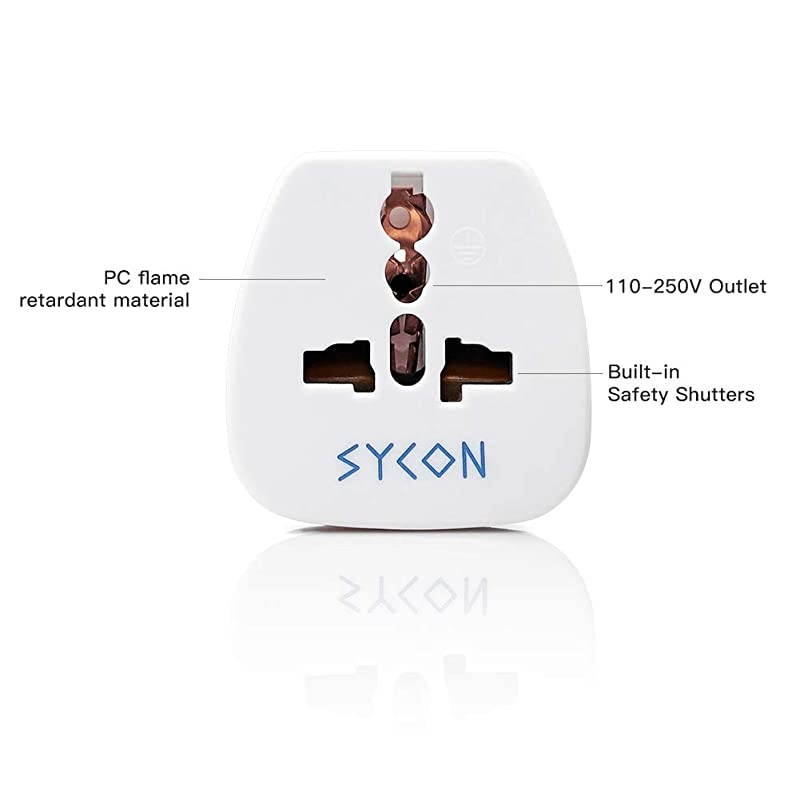 Adapter Plug for USA, Canada, Type-B Universal Grounded Plug Adapter Converter