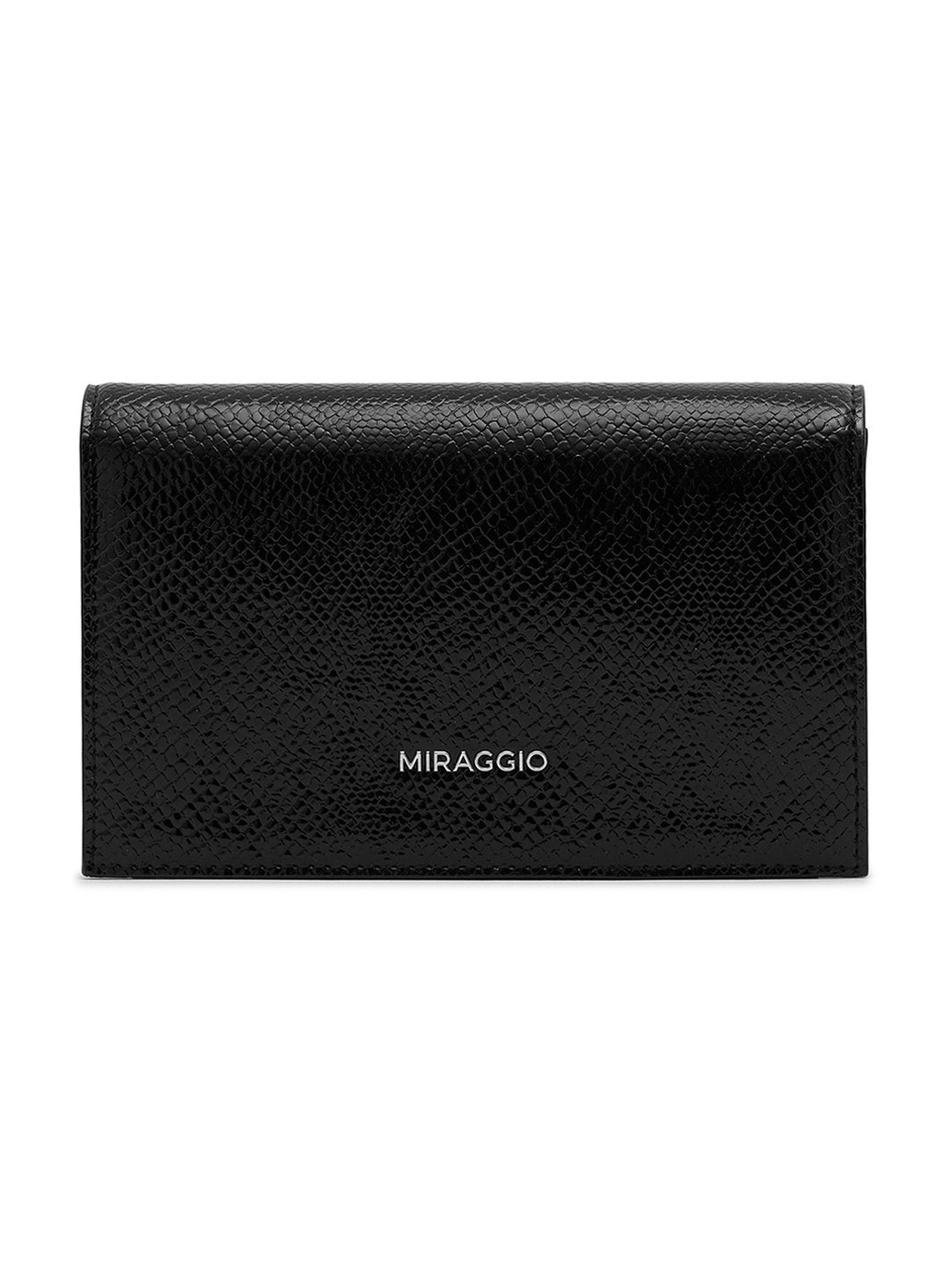 Miraggio Miley Black Textured Small Cross Body Bag